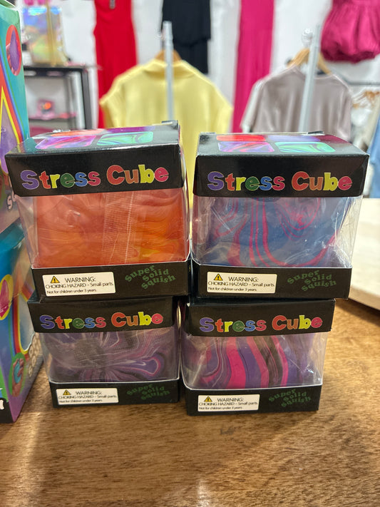 Tie dye cube squishy toy
