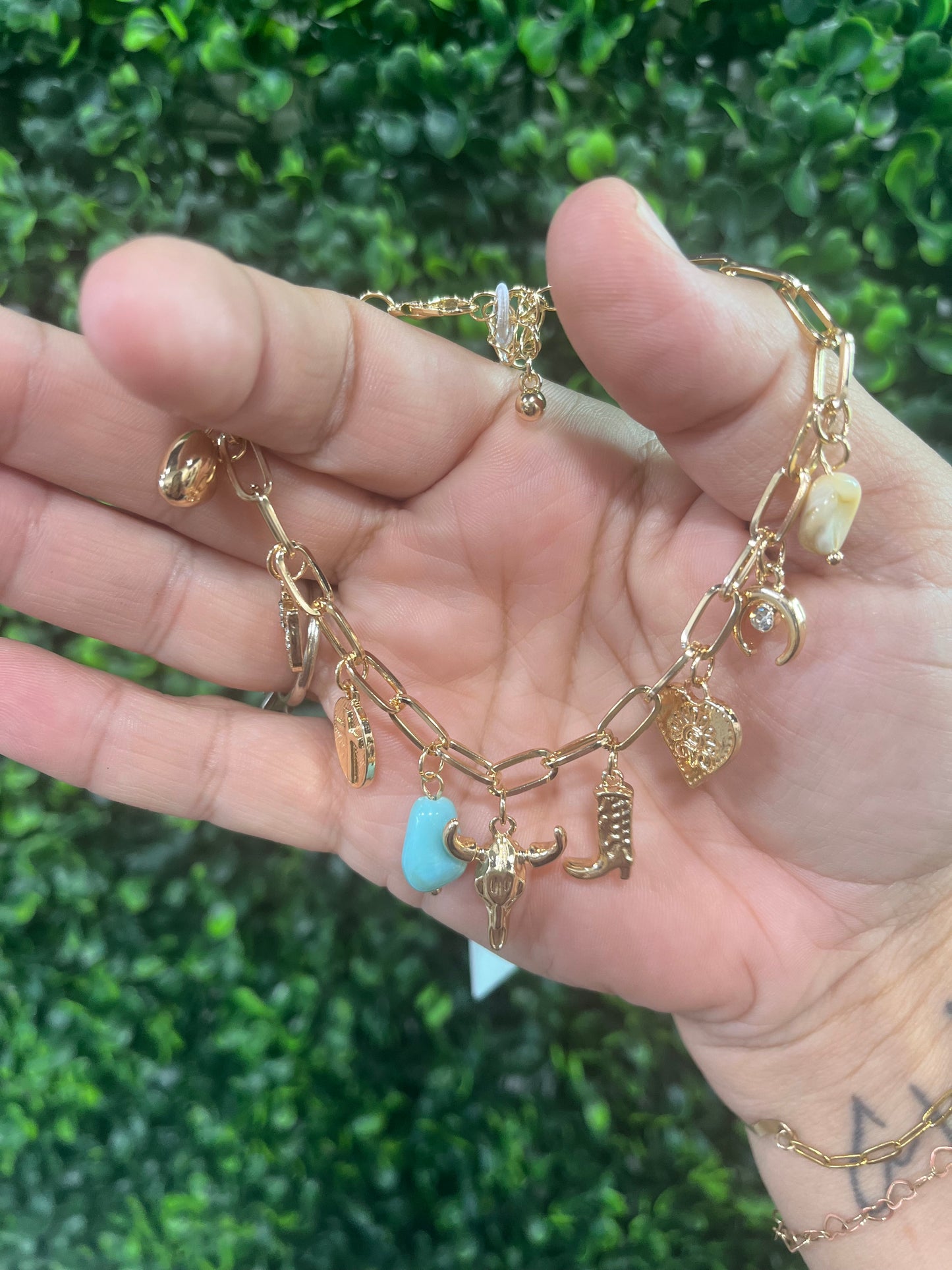 Western boot charm bracelet