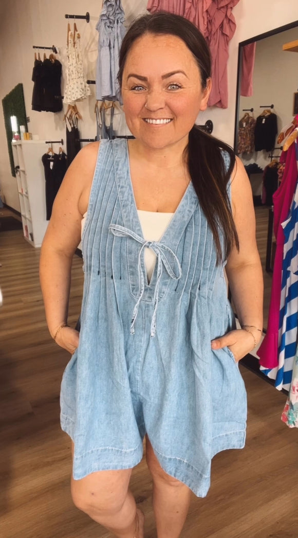 Delaney’s denim romper
