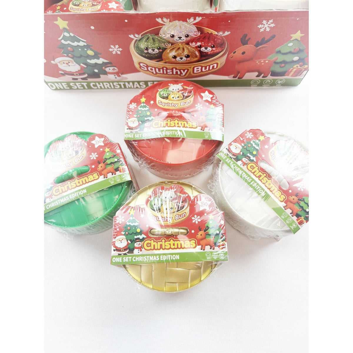 Christmas Reindeer Glitter Maltose Squishy Bun Toy