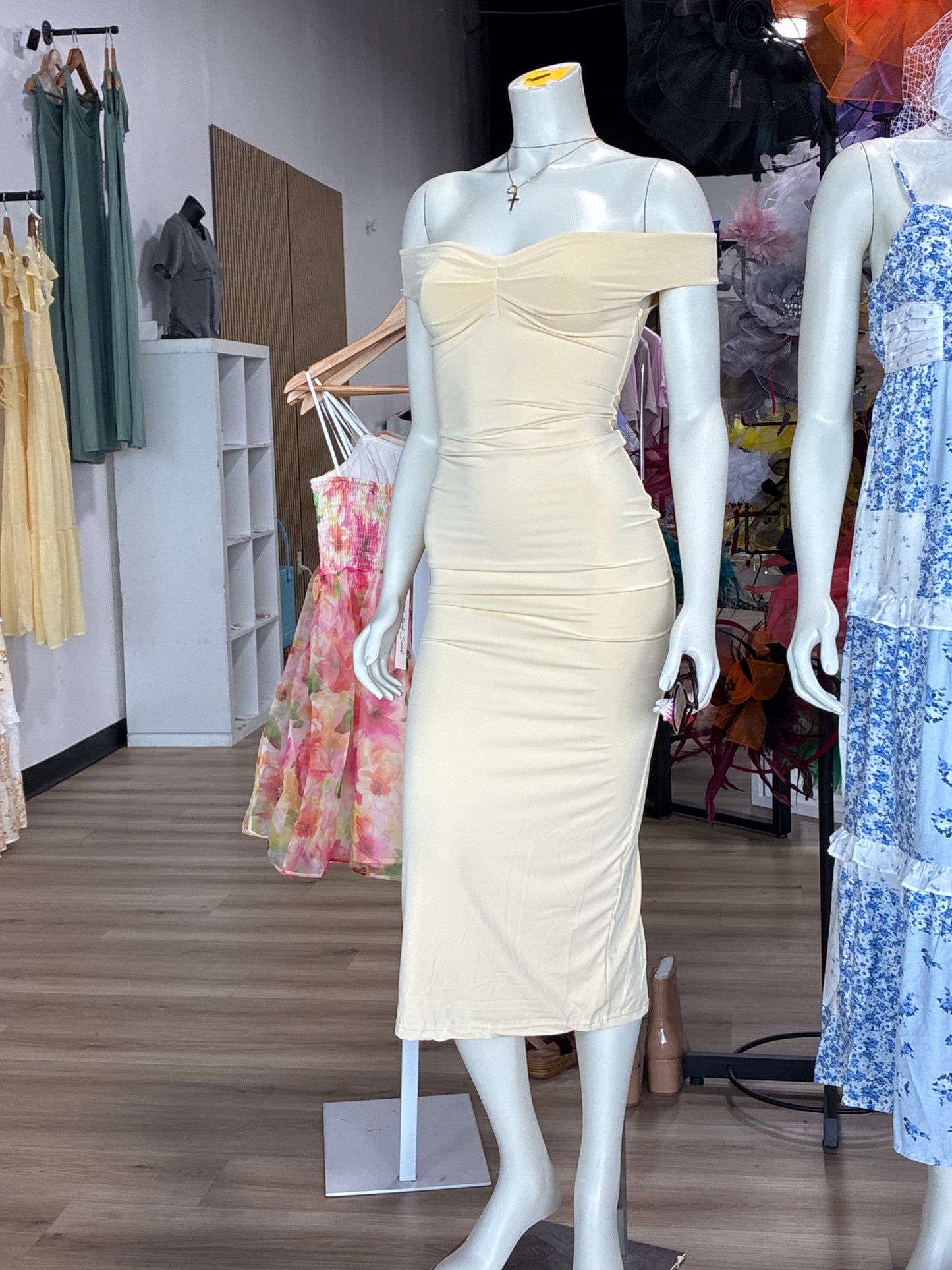 Body con off the shoulder dress