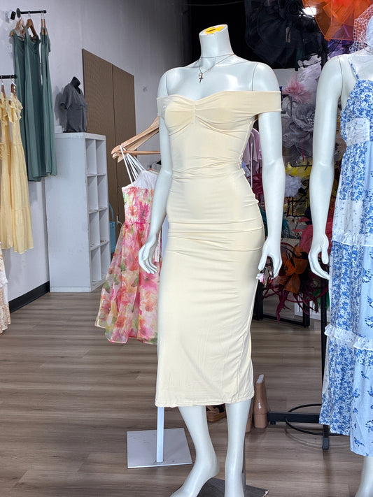 Body con off the shoulder dress