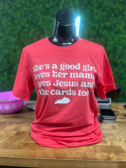 Good girl cards and Jesus tee