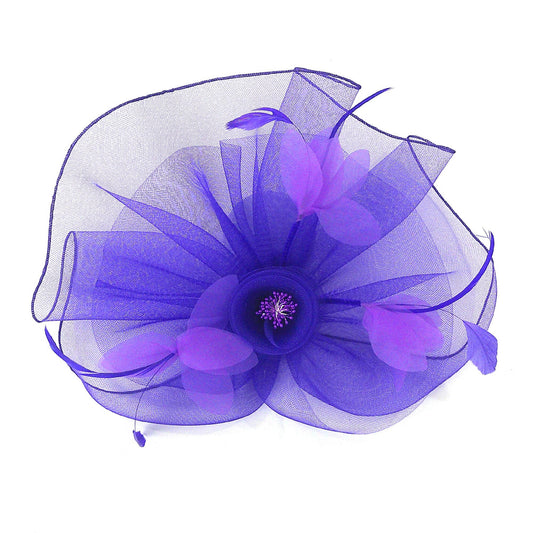 Kentucky Derby & Tea Party Flower Feather Hat