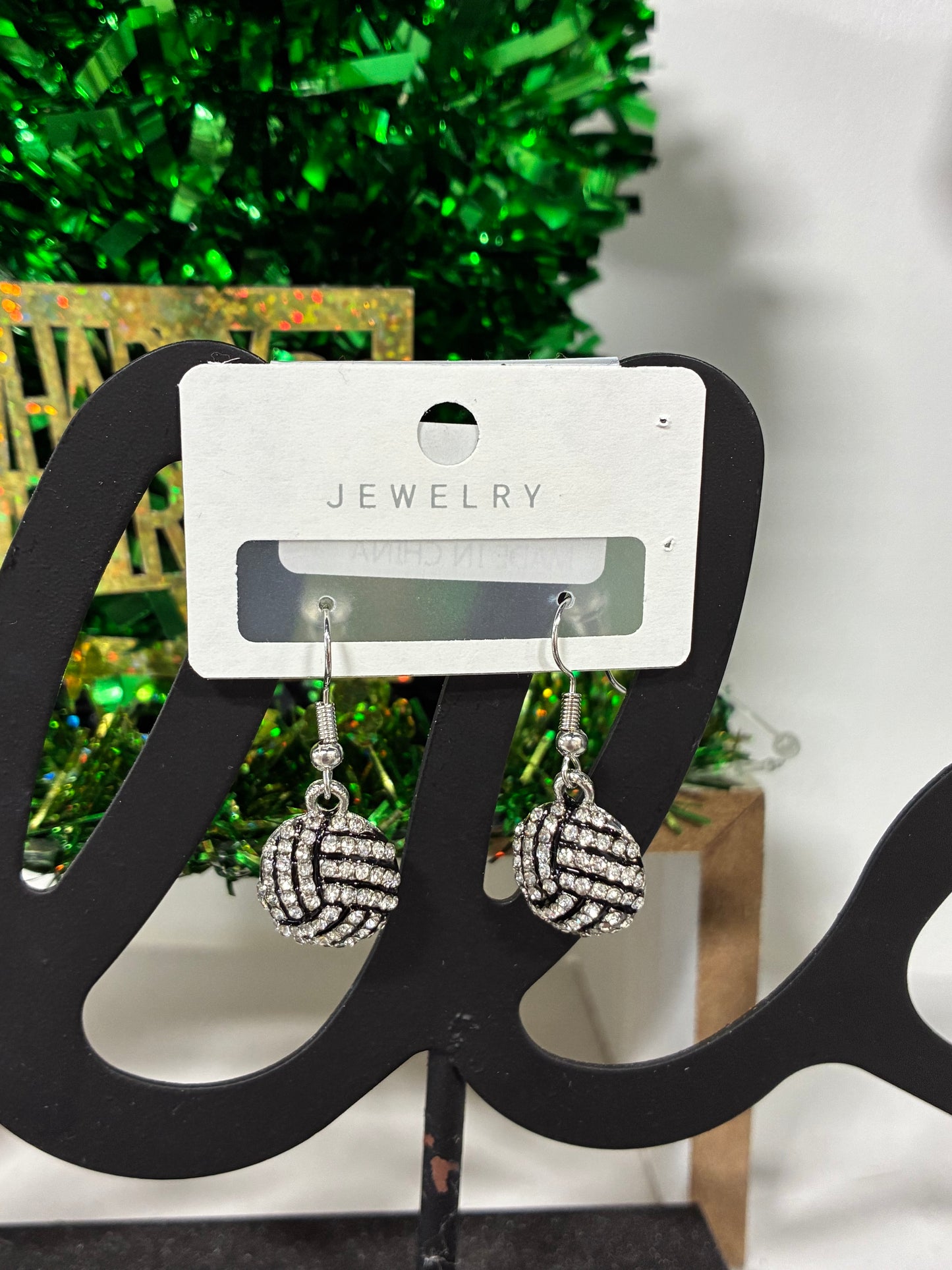 Bedazzled sports earrings