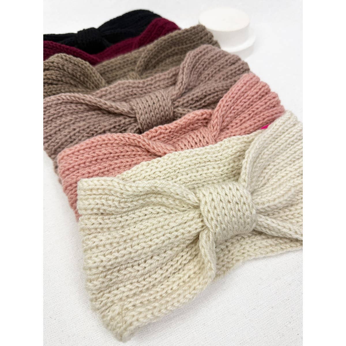 Solid Knit Winter Bow Headband