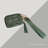 Tassel Zipper Wristlet Wallet with Clear ID Slot