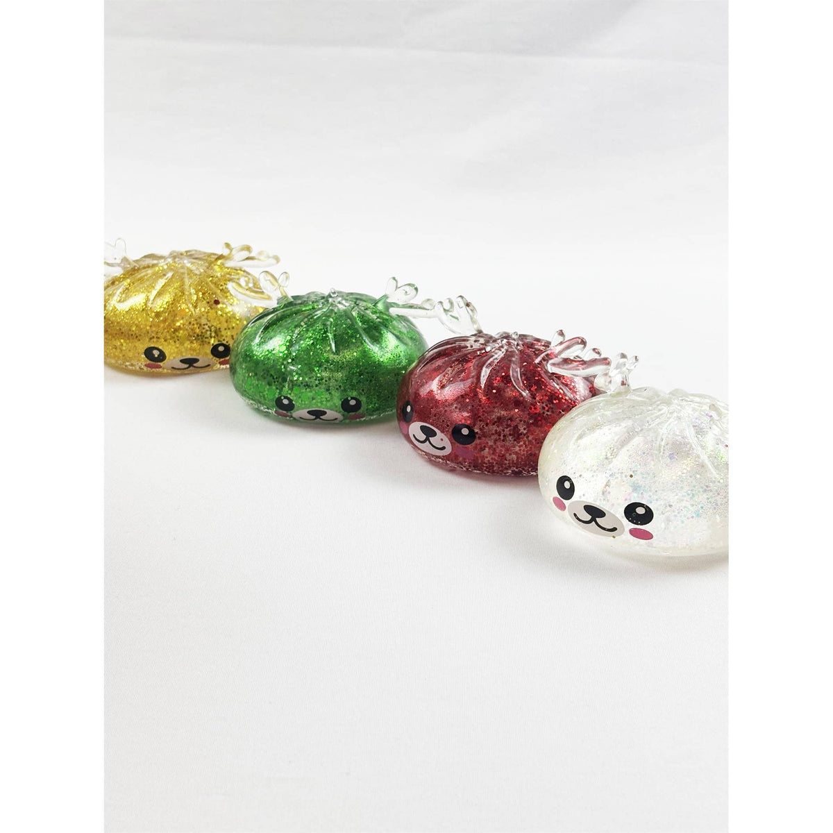 Christmas Reindeer Glitter Maltose Squishy Bun Toy