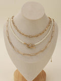 Multi Pearl Toggle Chain Necklace Set