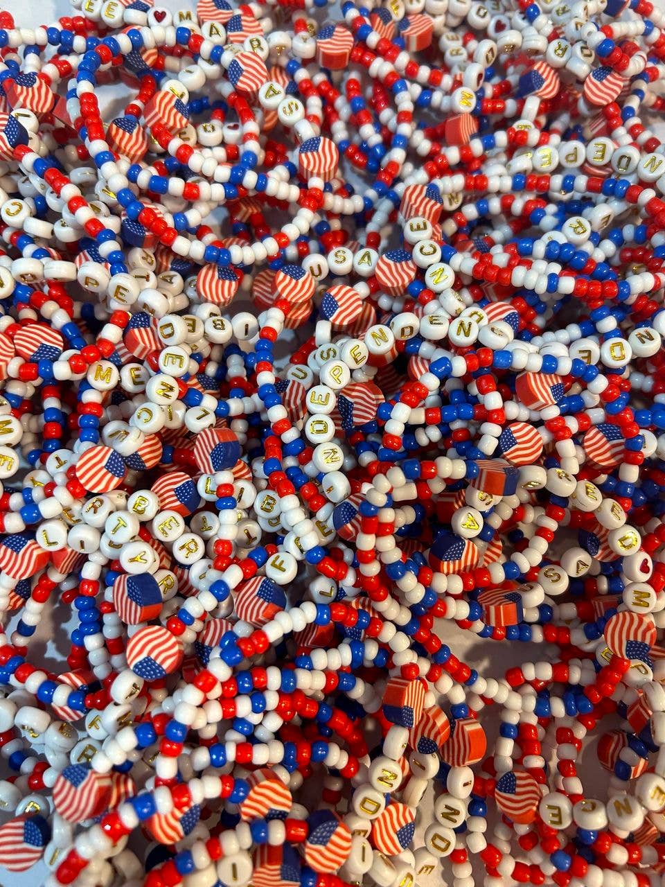 ❤️Red, White + Blue Patriotic Mix Stretchy Bracelets 