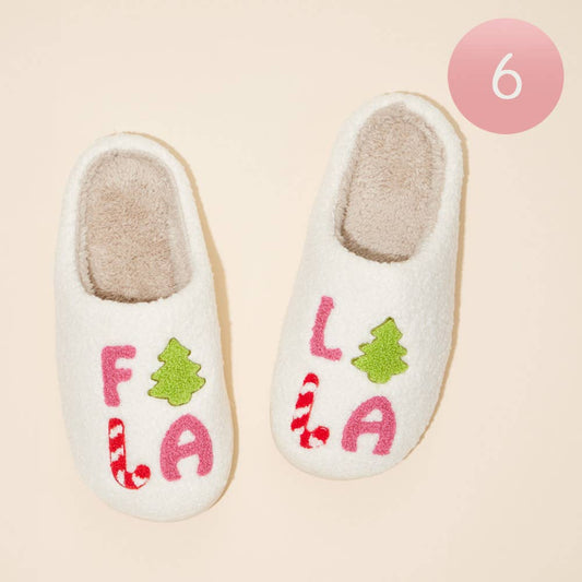 FALALALA Tree Christmas Tree Home Slippers