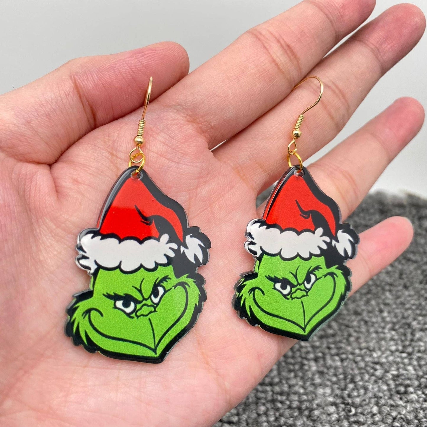 Christmas Jewelry Grinch Wear Christmas Hat Dangle Earrings