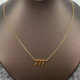 Lucky Numbers 18K Gold Plated Stainless Steel Necklace