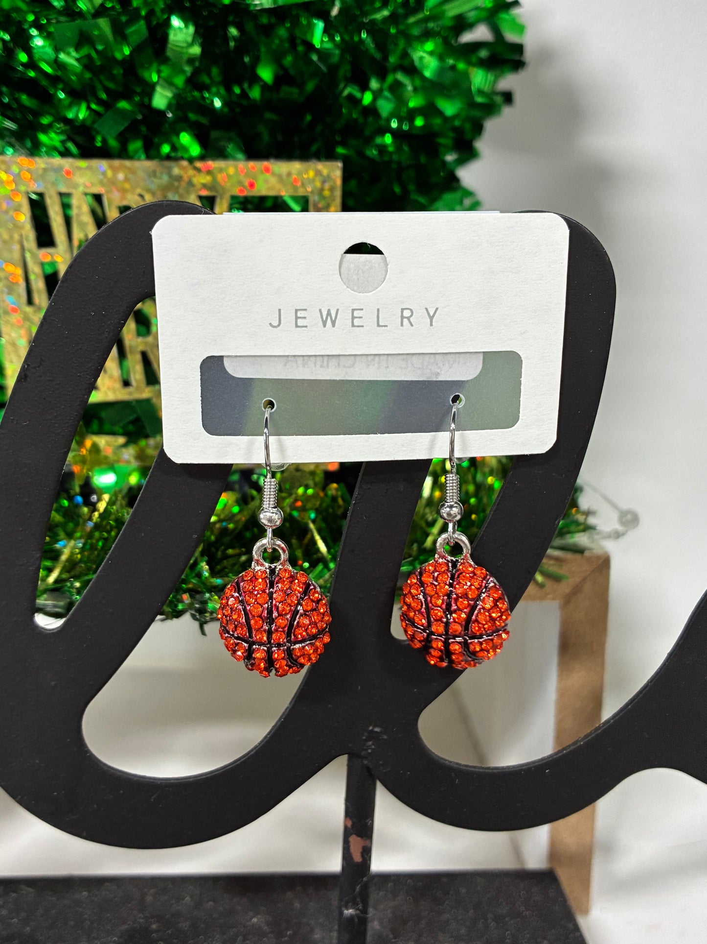 Bedazzled sports earrings