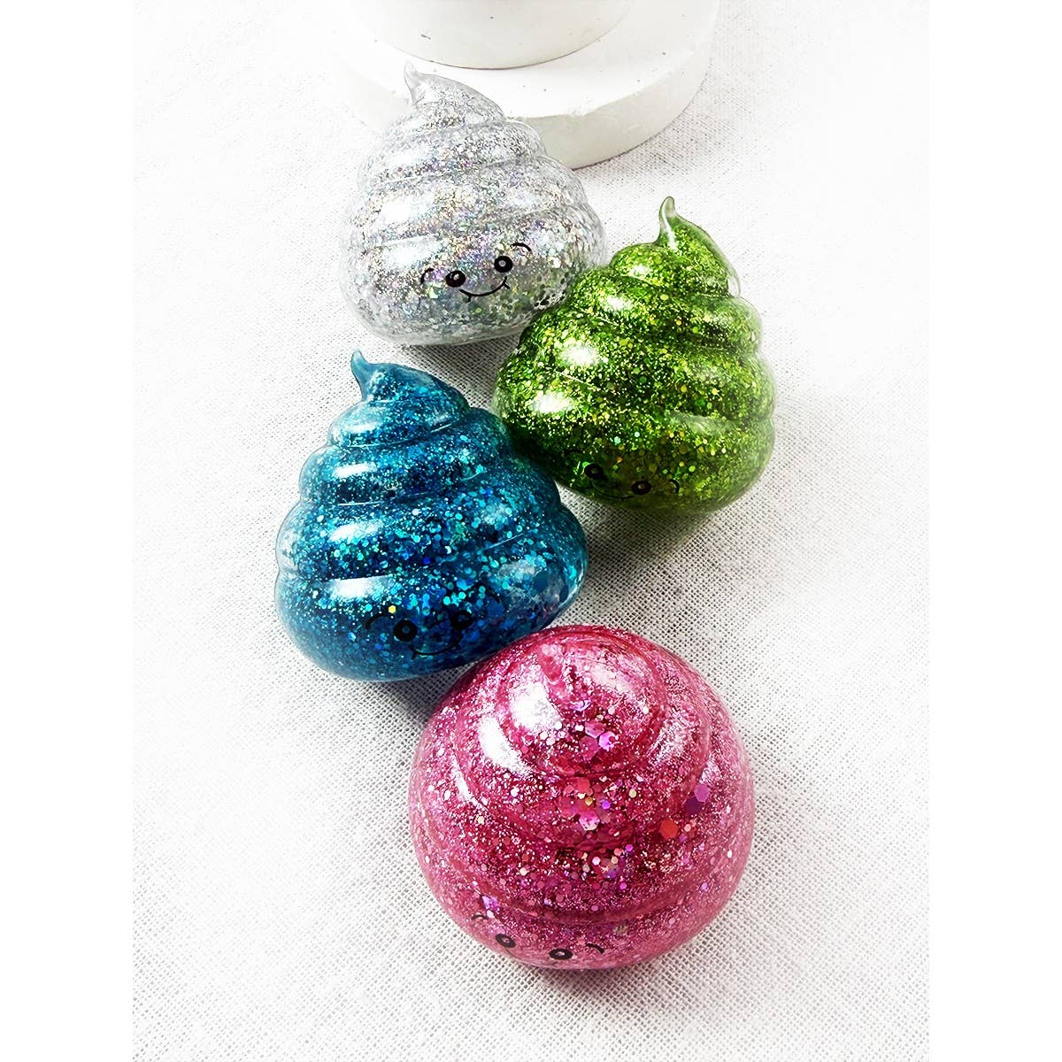 Maltose Fun Glittered Poop Shaped Squishy Toy