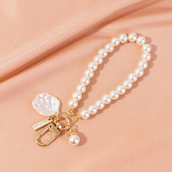 PEARL WRISTLET BOW HEART SEASHELL BAG KEYCHAINS