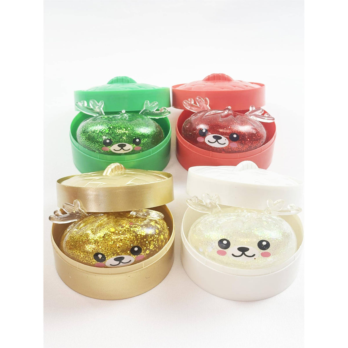 Christmas Reindeer Glitter Maltose Squishy Bun Toy