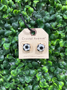 Soccer stud earrings