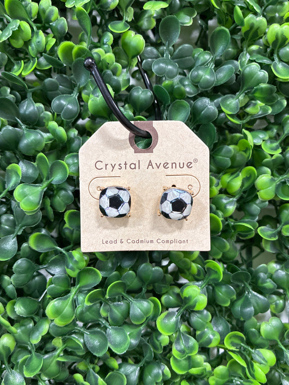 Soccer stud earrings