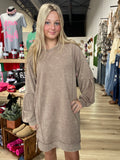 Rachel’s raglan sleeve casual sweater dress