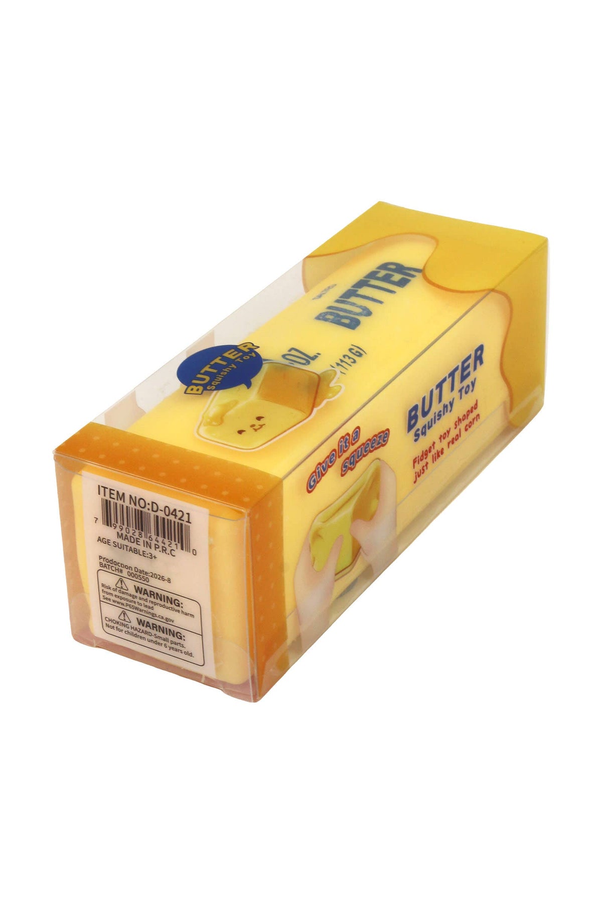 Yellow Butter Crunchy Bead Slime Filled TPR Squishy
