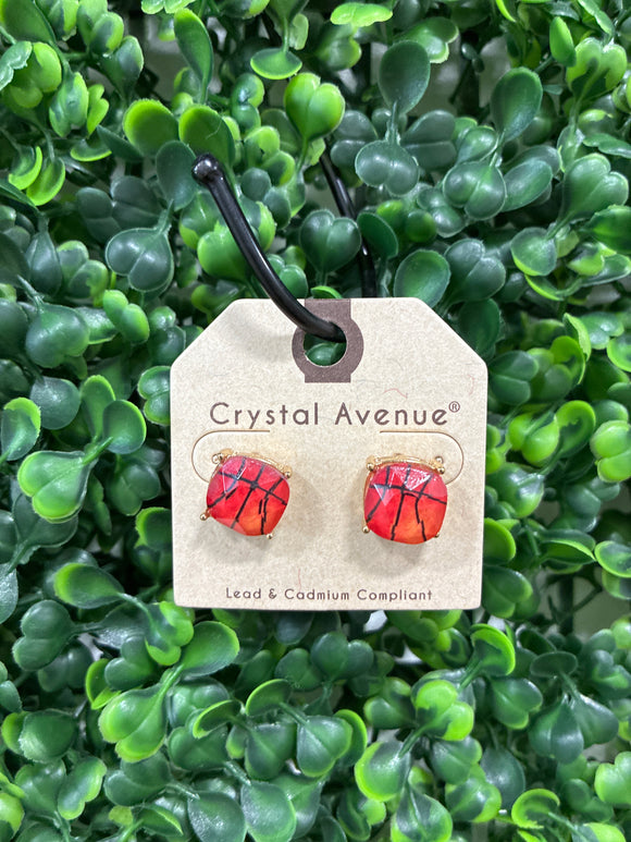 Basketball stud earrings