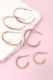 TRIO TEXTURED HOOP EARRINGS