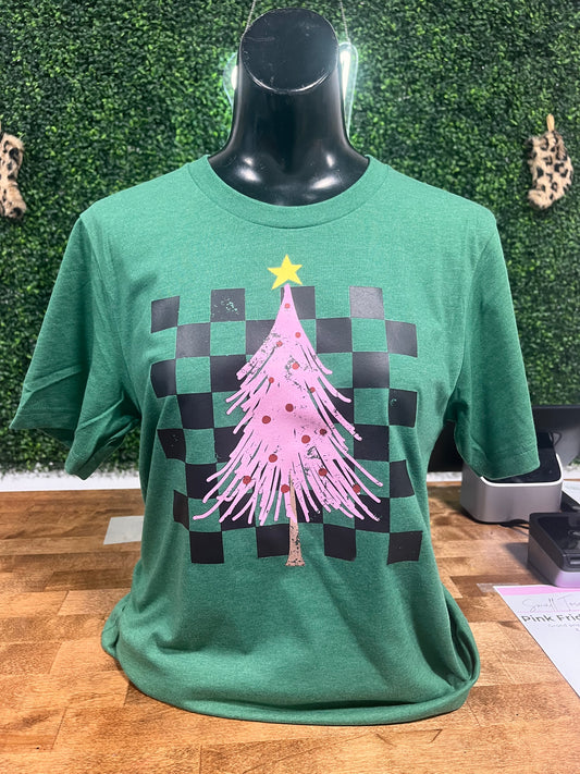 Checkered tree tee