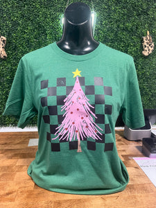 Checkered tree tee