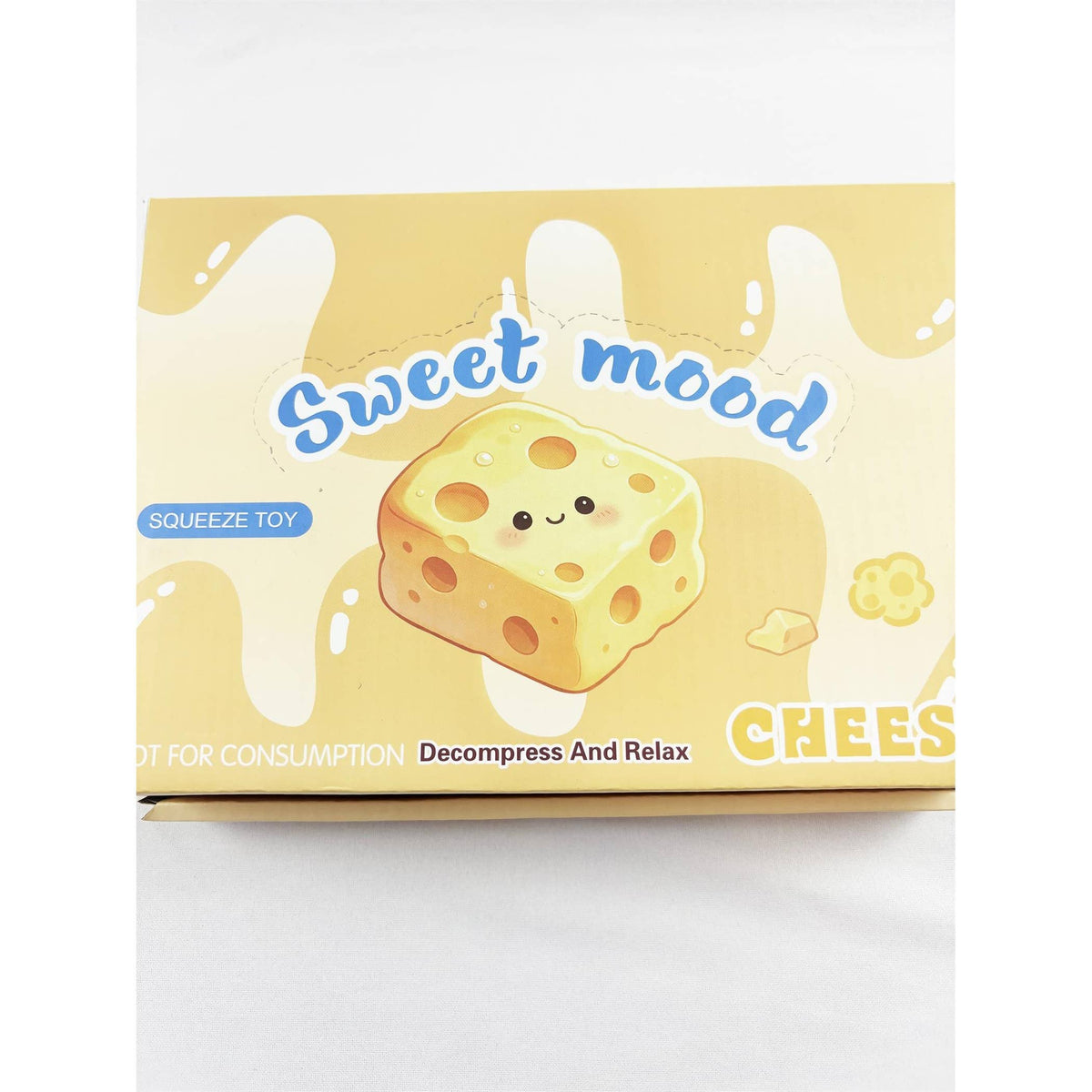 Crunchy and scented Cheese Cube Squishy Toy