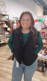 Black quilted puffer snap vest