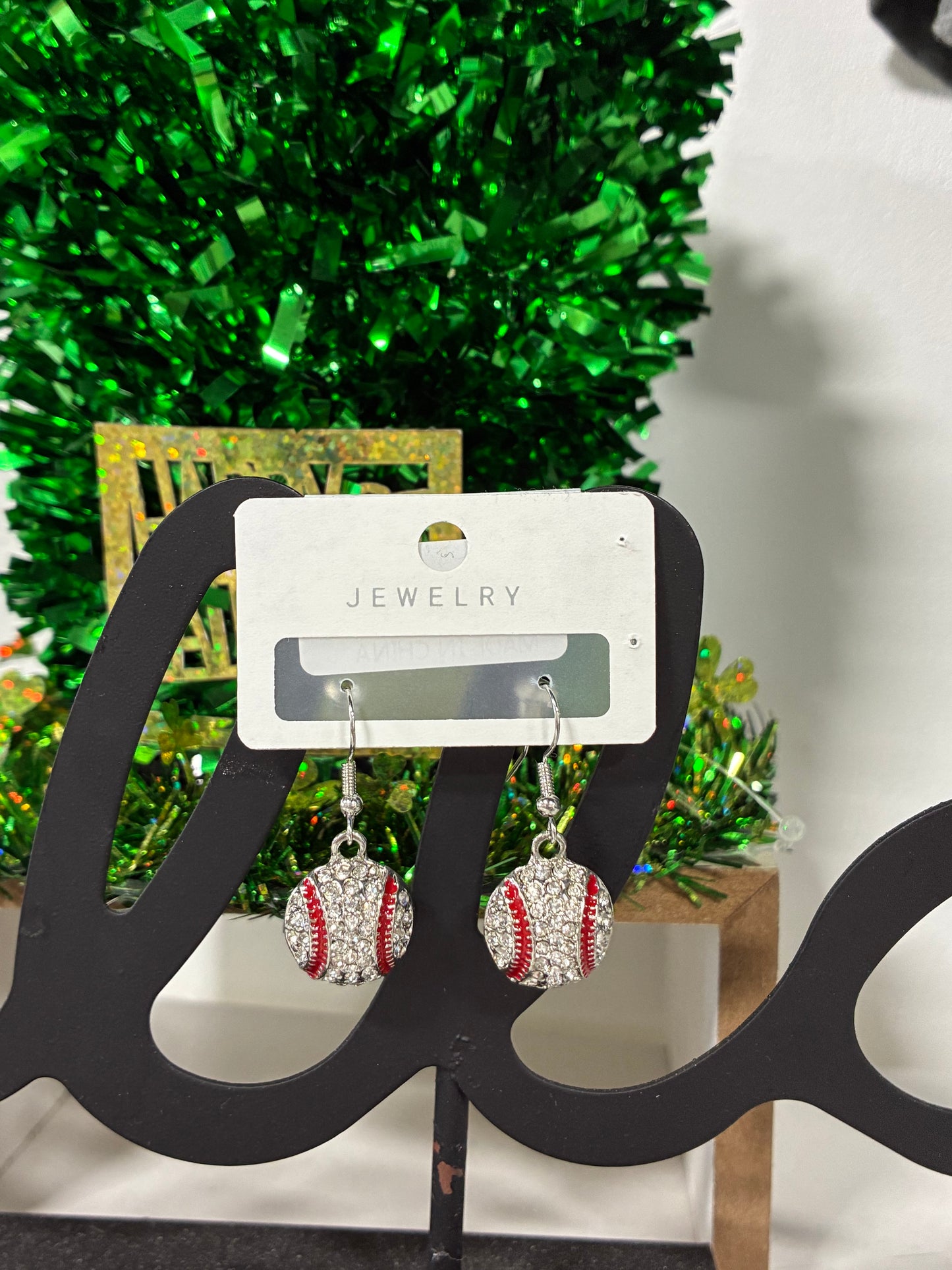 Bedazzled sports earrings