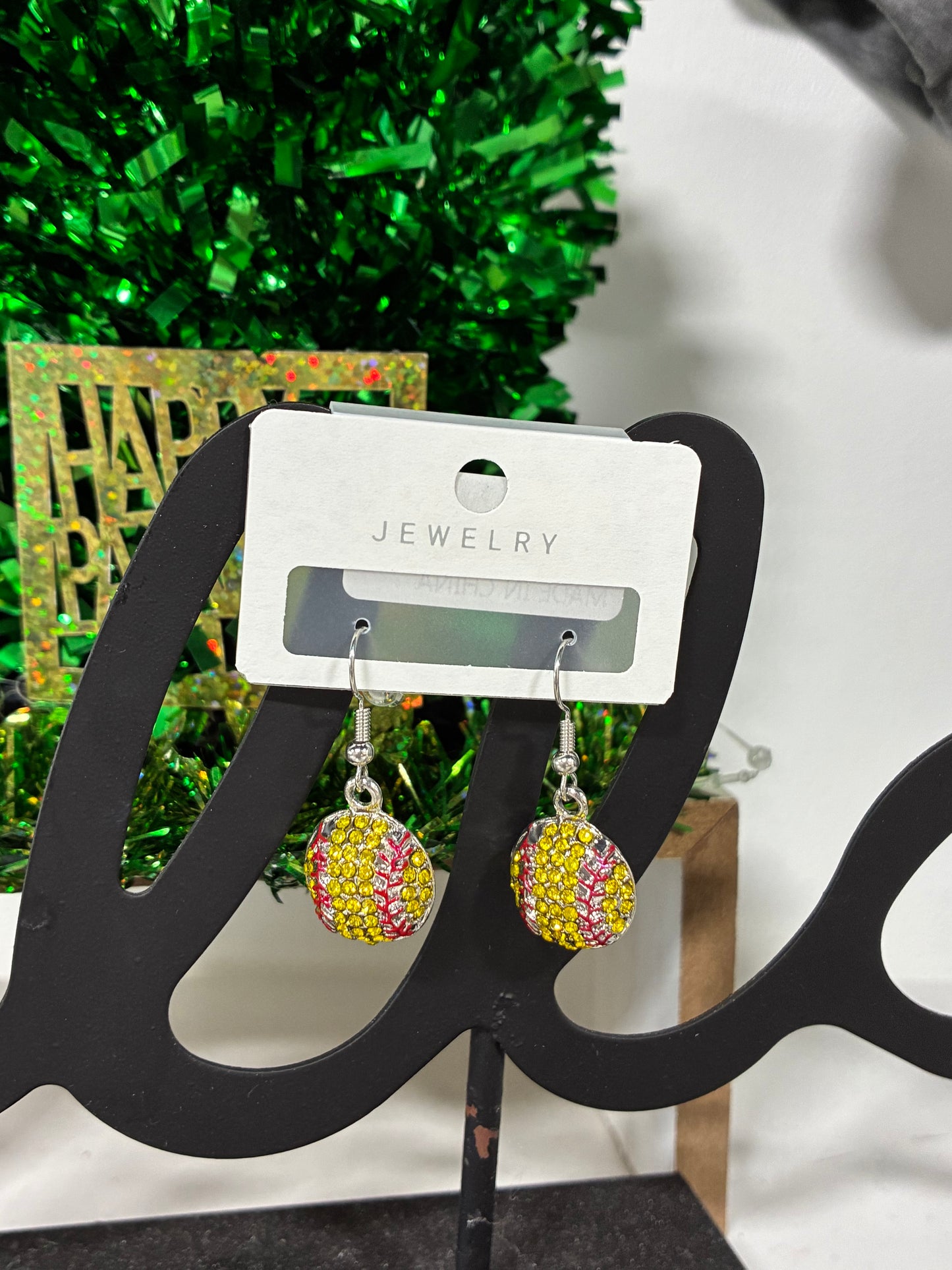 Bedazzled sports earrings
