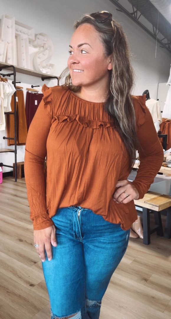 Ruffled up long sleeve top