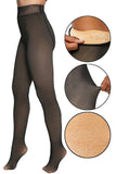 Women's Fake Sheer Fleece Lined Pantyhose Tights: NUDE / ONE SIZE
