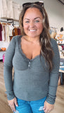 Hensley lace long sleeve tops
