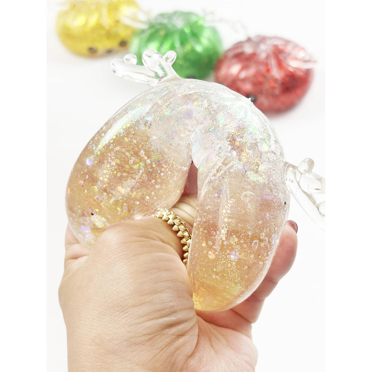 Christmas Reindeer Glitter Maltose Squishy Bun Toy