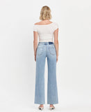 Refulgent High rise Clean Cut raw hem wide leg jeans