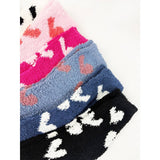 Heart Printed Soft Fuzzy Winter Socks