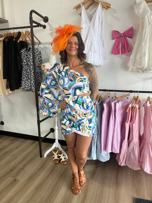 Retro One Shoulder Dress