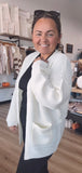 Women's Waffle Knit Open Front Sweater Cardigan
