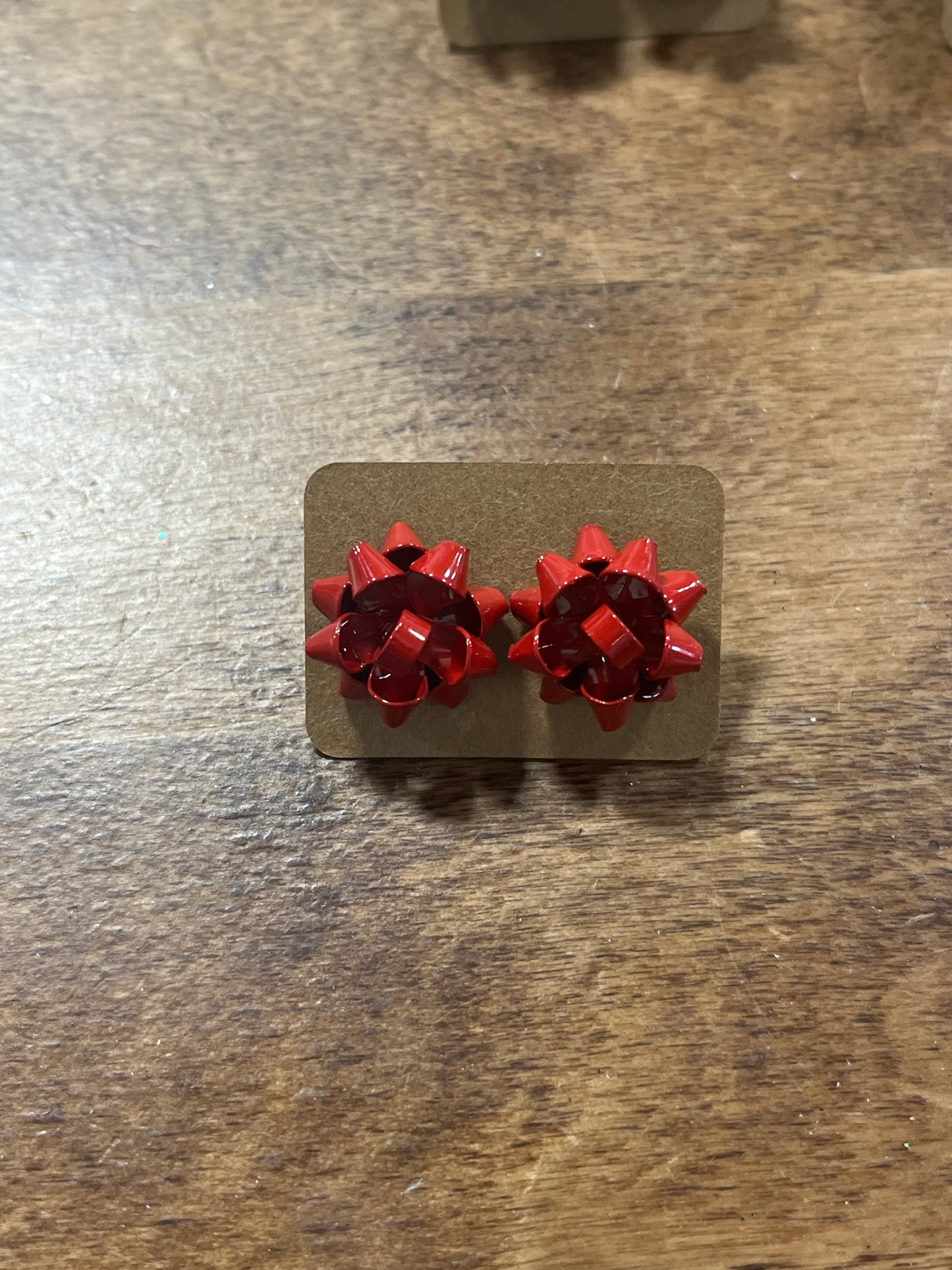 Christmas Gift Bow Stud Earrings