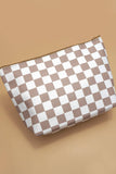 TRAVEL CHECKER COSMETIC MAKEUP POUCH BAG