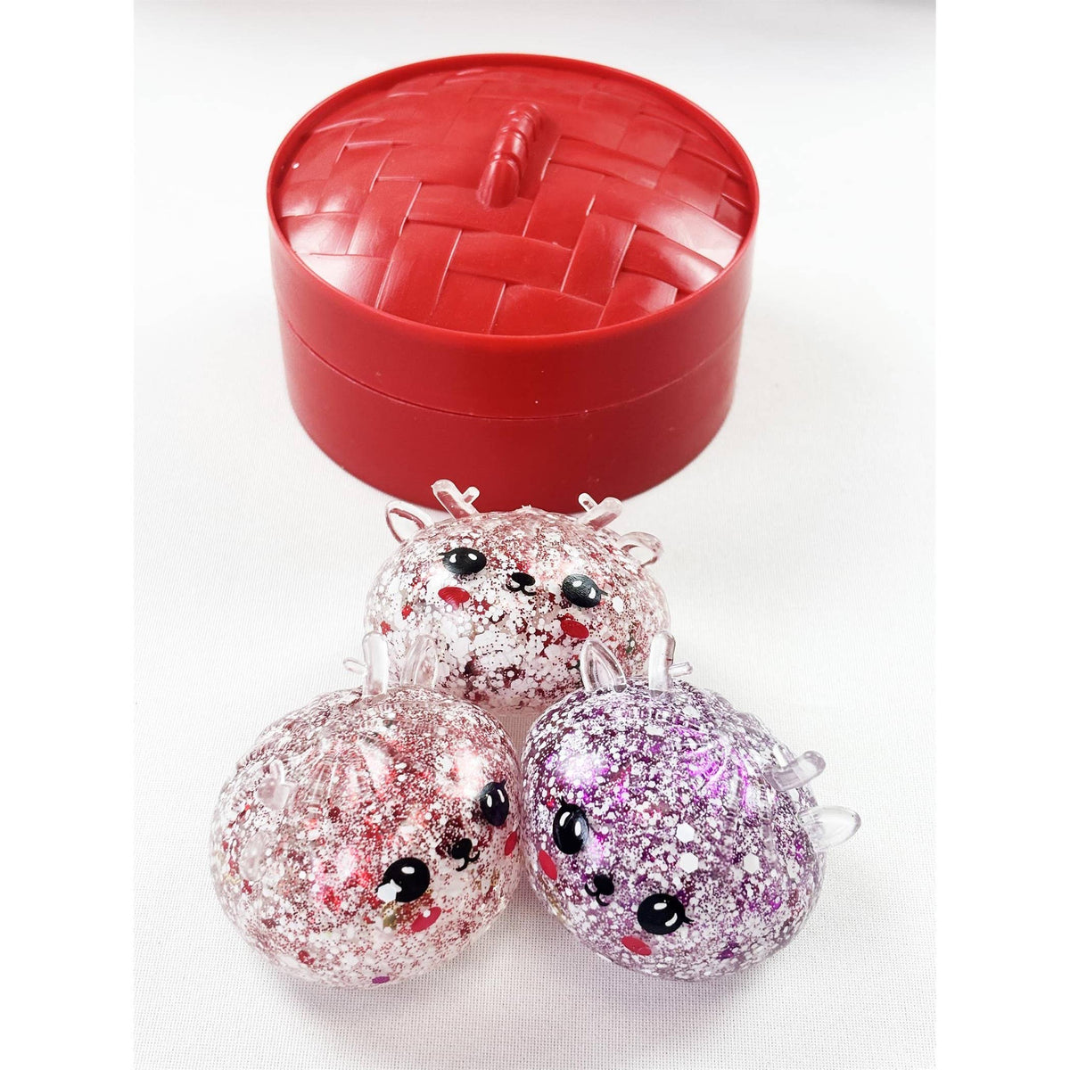 Christmas 3-Mini Glitter Maltose Candy Dumpling Squishy Toy