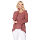 V Neck Long Sleeve Top Loose Pullover lightweight Sweater