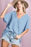 Valeries v-neck waffle top