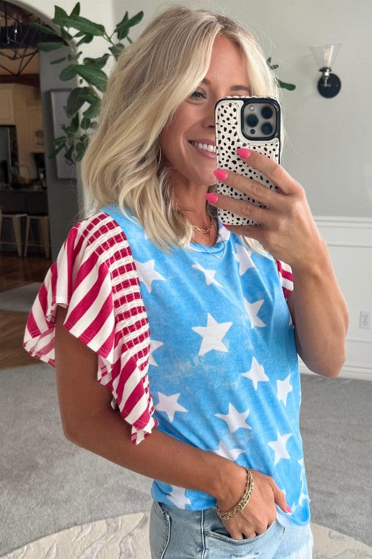 Stars & Stripes ruffle top