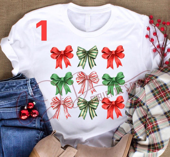 *Preorder*Christmas bow tee