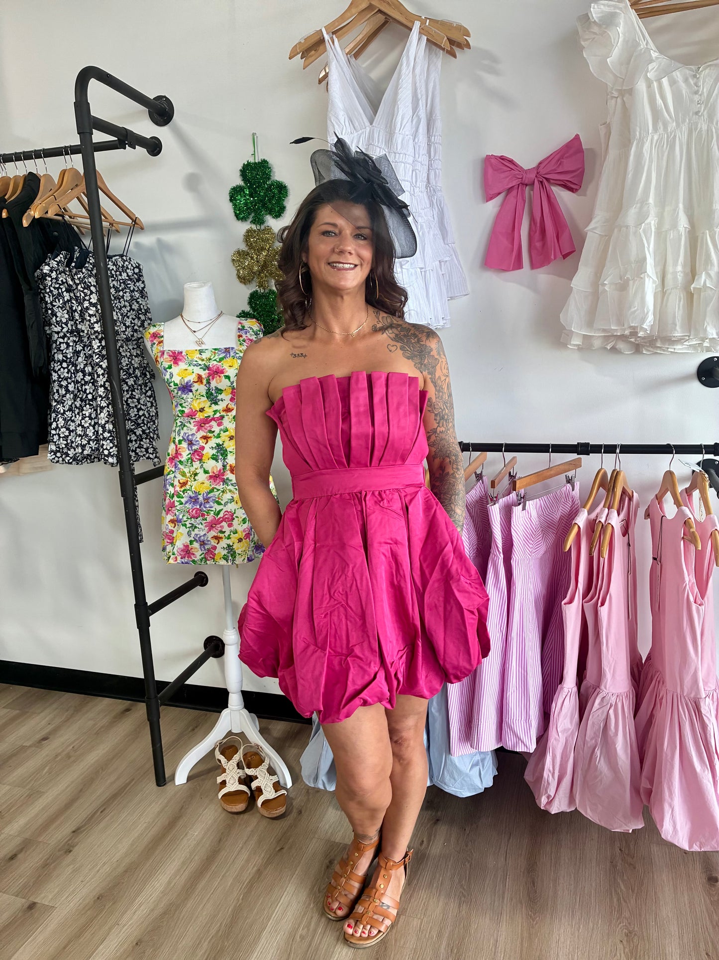 After Hours Bubble Hem Mini Dress