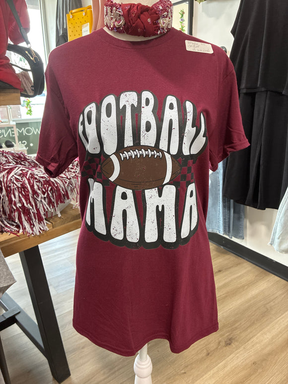Football mama checkered tee